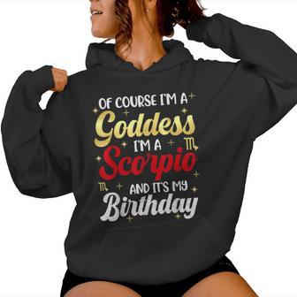Scorpio Red Scorpio Goddess Queen Its My Birthday Girl Women Hoodie - Thegiftio UK