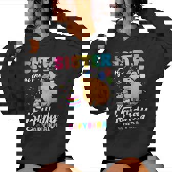 Sister Of The Birthday Capybara Girl Bday Party Family Women Hoodie | Mazezy