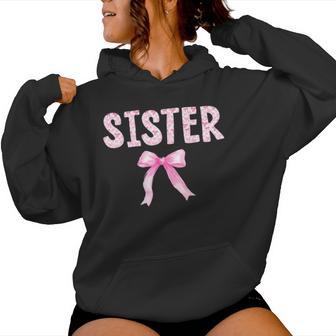 Sister Birthday Squad Matching Coquette Bow Family Party Women Hoodie - Thegiftio