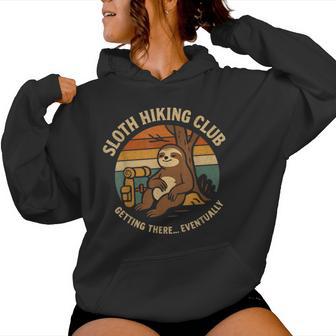 Sloth Hiking Club Adventure Outdoor Journey Hiking Women Hoodie | Seseable FR