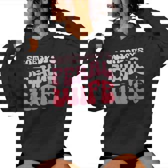 Somebody's Feral Wife Groovy Wife Married Women Hoodie - Thegiftio