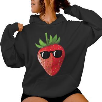 Strawberry With Sunglasses Strawberry Girl Women Hoodie - Thegiftio