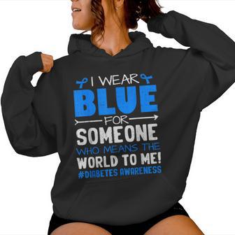 Support Type 1 Diabetes Awareness T1d Ribbon Blue Women Women Hoodie - Thegiftio UK