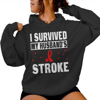 I Survived My Husband's Stroke Stroke Support Wife Women Hoodie - Thegiftio UK
