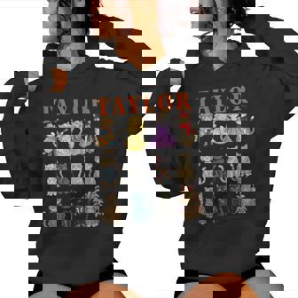 Taylor Groovy Name Cat 80'S Vintage Birthday Girls Women Hoodie | Seseable CA