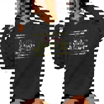 Team Jesus Christian Camo Camouflage Army Women Hoodie | Mazezy