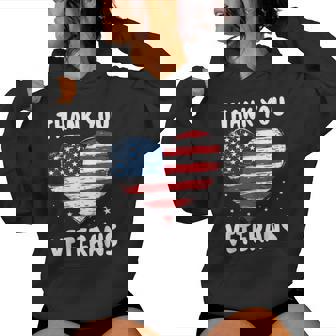 Thank You Veterans Day Patriotic American Flag For Girls Women's Hoodie | Mazezy