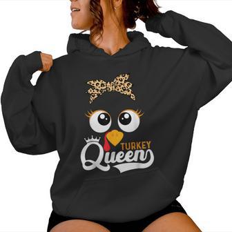 Thanksgiving Turkey Face Leopard For Girls Women Hoodie - Thegiftio UK