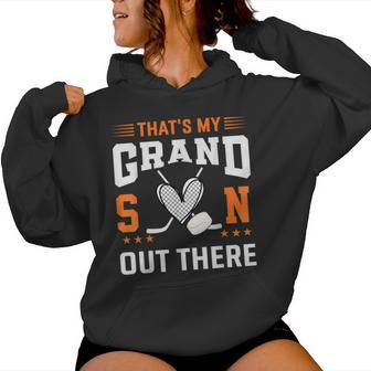 That's My Grandson Out There Ice Hockey Grandma Women Hoodie - Thegiftio UK