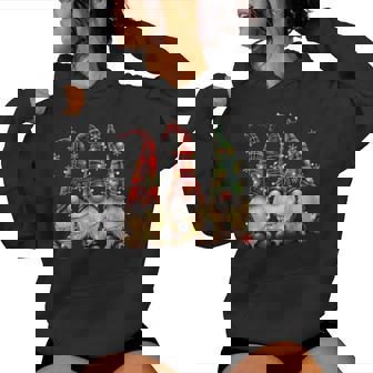 Three Gnomes Buffalo Plaid Red Christmas Women Hoodie - Monsterry