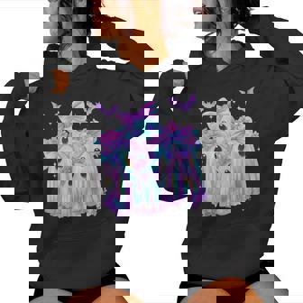 Tie Dye Galaxy Ghost Pumpkin Halloween Neon Ghost Girl Women Women Hoodie - Thegiftio