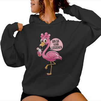 Trinkteam Mädelsabend Mit Cocktail Flamingo Kapuzenpullover für Damen - Geschenkecke