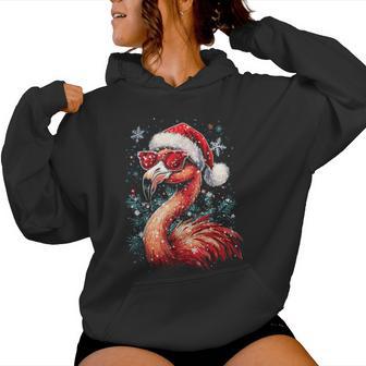 Tropischer Flamingo Weihnachten Kapuzenpullover für Damen - Geschenkecke