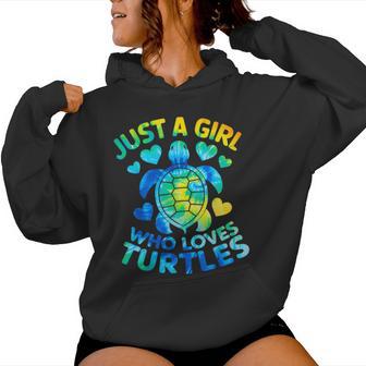 Turtle Tie Dye Just A Girl Who Loves Turtles Women Hoodie - Thegiftio UK
