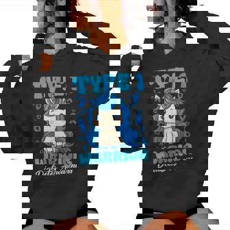Type 1 Diabetes Cute Unicorn Warrior Boys Girls T1d Diabetic Women Hoodie | Seseable CA