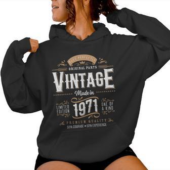 Vintage 1971 Label 55Th Birthday 55 Year Old Women Hoodie - Monsterry