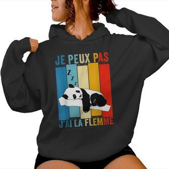 Vintage Je Peux Pas J'ai La Flemme Cadeau Drôle Panda Sweat à capuche femme - Cadeauxyz
