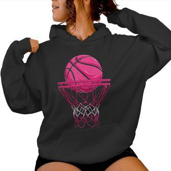 Vintage Pink Basketball Desgin For Girl Women Hoodie - Thegiftio