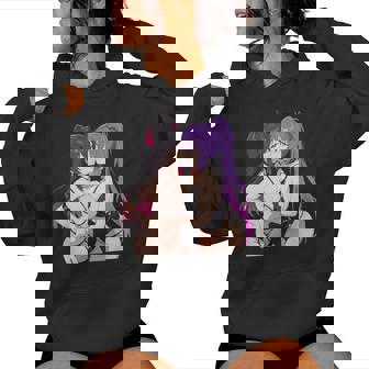 Waifu Sexy Anime Kissing Girl Horns Japanese Manga Women Hoodie - Monsterry