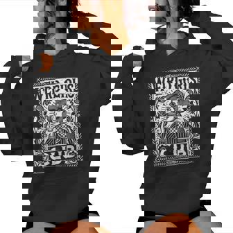 Weird Girls Club Vintage Linocut Retro Introvert Aesthetic Women Hoodie | Seseable CA