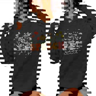 Wildflowers Speech Pathologist Retro Groovy Floral Slp Women Hoodie - Monsterry