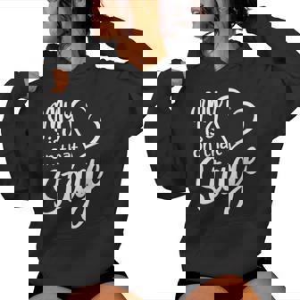 Women's My Heart Is On That Stage Dance Mom Music Dad School Play Women Hoodie - Thegiftio