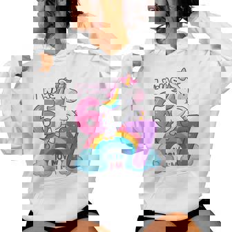 I Was 6 Now I'm 7 Unicorn 7Th Birthday Girl Party Women Hoodie - Thegiftio