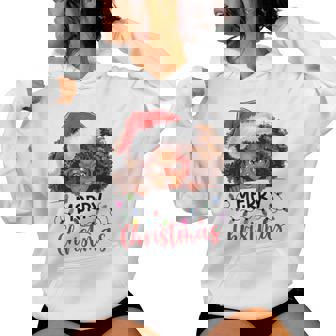 African American Merry Christmas African Black Girls Women Hoodie | Mazezy