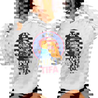 I Am Aunt Tifa Woman's Girl America Flag Women Hoodie | Mazezy