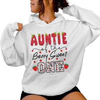 Auntie Of The Berry Sweet One Strawberry Aunt Women Hoodie - Thegiftio UK