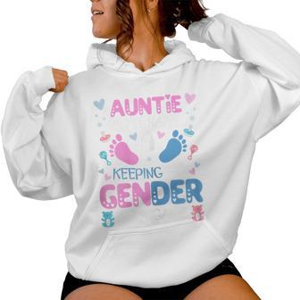 Auntie Gender Keeper Keeper Of The Gender Reveal Aunt Women Hoodie - Monsterry