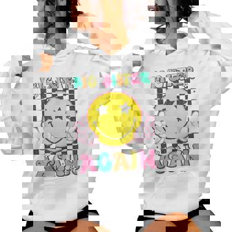 Big Sister Again Groovy Big Sister Girls Toddlers Women Hoodie - Seseable