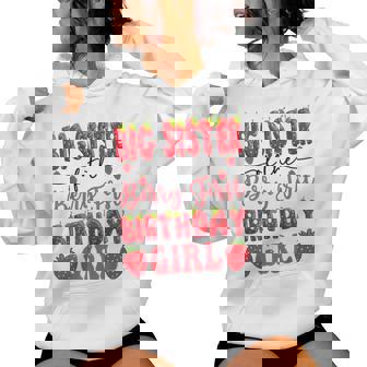 Big Sister Of The Berry First Birthday Girl Strawberry Lover Women Hoodie | Seseable FR