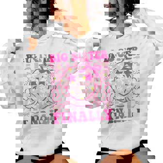 Big Sister Finally Retro Groovy Big Sister Girls Toddlers Women Hoodie - Thegiftio