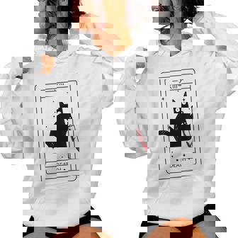 Black Cat Death Tarot Cat Lover Halloween Mens Women Hoodie | Seseable CA