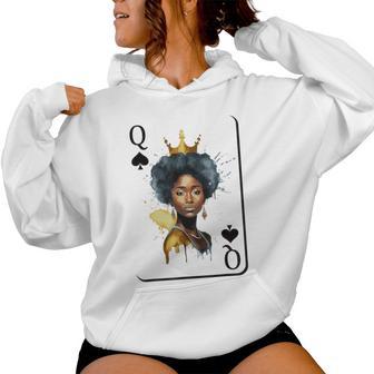 Black Queen Card Black History Month African Celebration Women Hoodie - Thegiftio