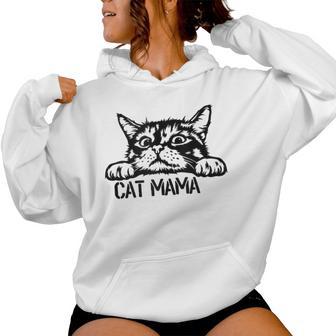 Cat Mom Gato Divertido Mamá Corte Gato Mamá Gato Mamá In Mangas Sudadera con capucha para mujer - Regaloses