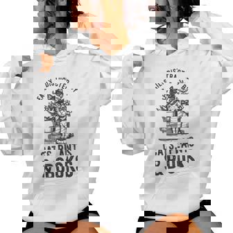 Cats Plants And Books Plant Lover Gardening Women Hoodie - Thegiftio