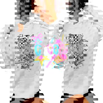 Cheer Season Football Bow Game Day Cheer Mom Cheerleading Women Hoodie - Monsterry