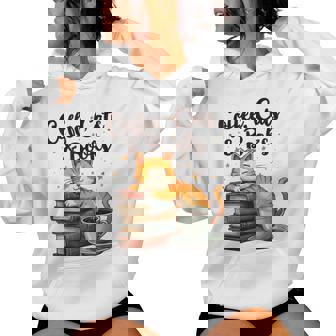 Coffee Cats And Books Lover For & Girls Coffee Women Hoodie | Mazezy