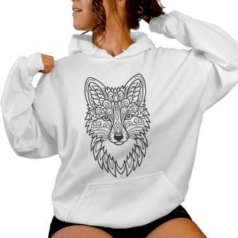 Coloriage Renard Mandala À Colorieroi-Même Sweat à capuche femme - Cadeauxyz