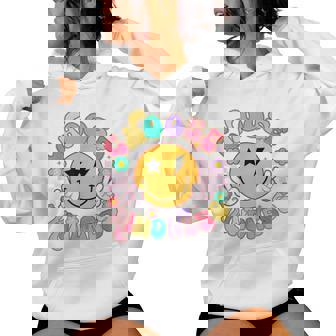 Cute Choose Kindness Groovy Smile Face Inspirational Be Kind Women Hoodie | Mazezy