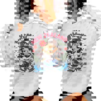 Cute New Zealand Girl With Fern And Waves Dor Kids Women's Hoodie | Mazezy