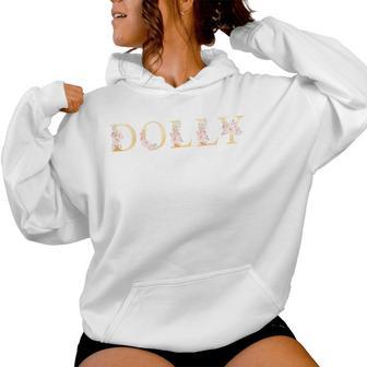 Dolly First Name Western Floral Dolly Girl Women Hoodie - Thegiftio UK