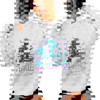 Dragon Reading Just A Girl Who Loves Dragons And Books Women Hoodie - Monsterry