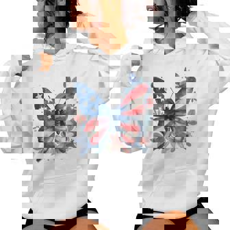 Drapeau Américain Papillon Floral Usa 4 Juillet Filles S Sweat à capuche femme - Cadeauxyz