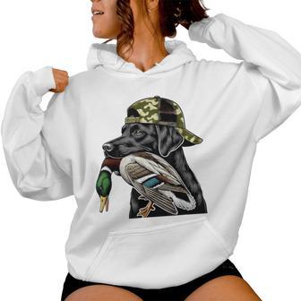 Duck Hunting Black Lab Mallard Retriever Local Southern Boy Women Hoodie - Thegiftio UK