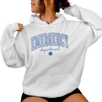 Emergency Department Er Nurse Gingham Work Emt Paramedic Women Hoodie - Thegiftio UK