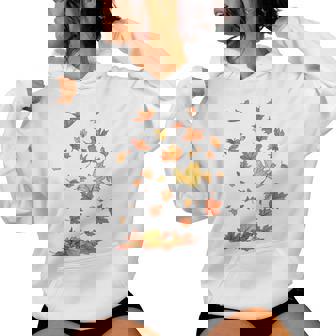 Falling Autumn Fall Leaves Cottagecore Autumn Fall Colors Women Hoodie | Seseable CA