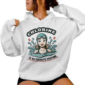 Female Swimmer Chlorine Is My Perfume Swimming Girls Women Hoodie - Thegiftio UK
